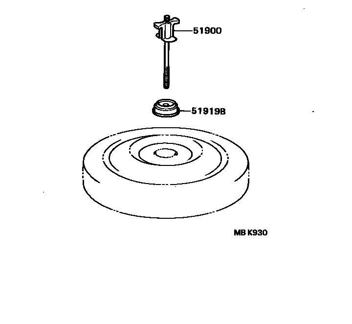 Toyota CAMRY Spare tire rack EPC diagram — MBK930
