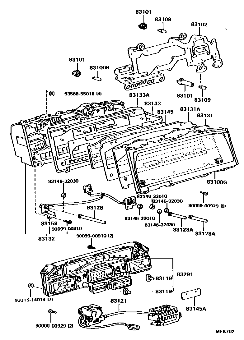 Toyota CAMRY 仪表 EPC diagram — MEK702