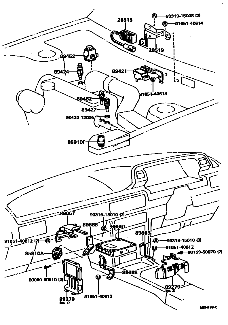 Toyota CAMRY 电子燃油喷射系统 EPC diagram — MEH499C