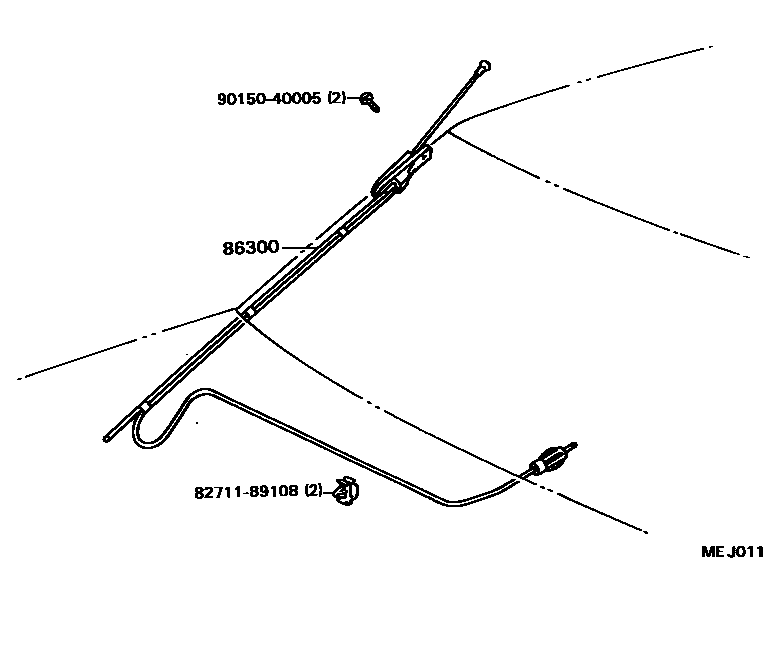 Toyota CAMRY antenna EPC diagram — MEJ011