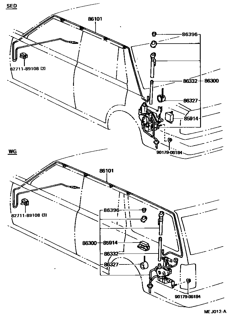 Toyota CAMRY antenna EPC diagram — MEJ012A