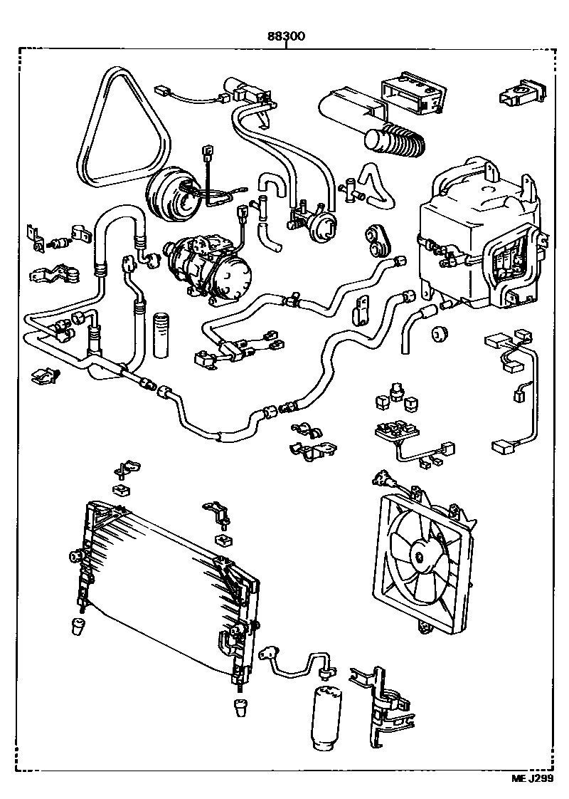 Toyota CAMRY 暖风和空调系统 - 组件 EPC diagram — MEJ299