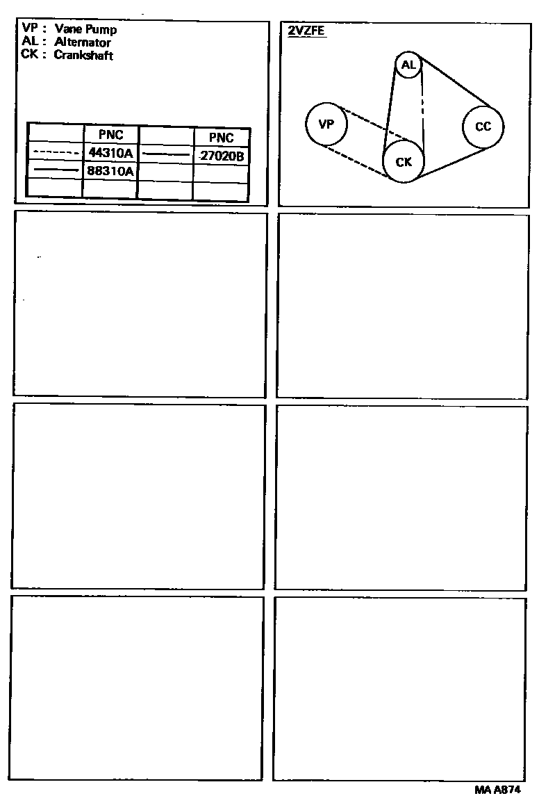 Toyota CAMRY V-Belt EPC diagram — MAA874