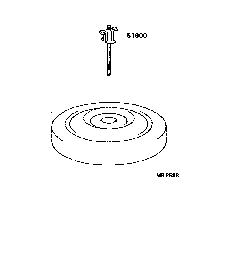 Toyota CAMRY Spare tire rack EPC diagram — MBP588