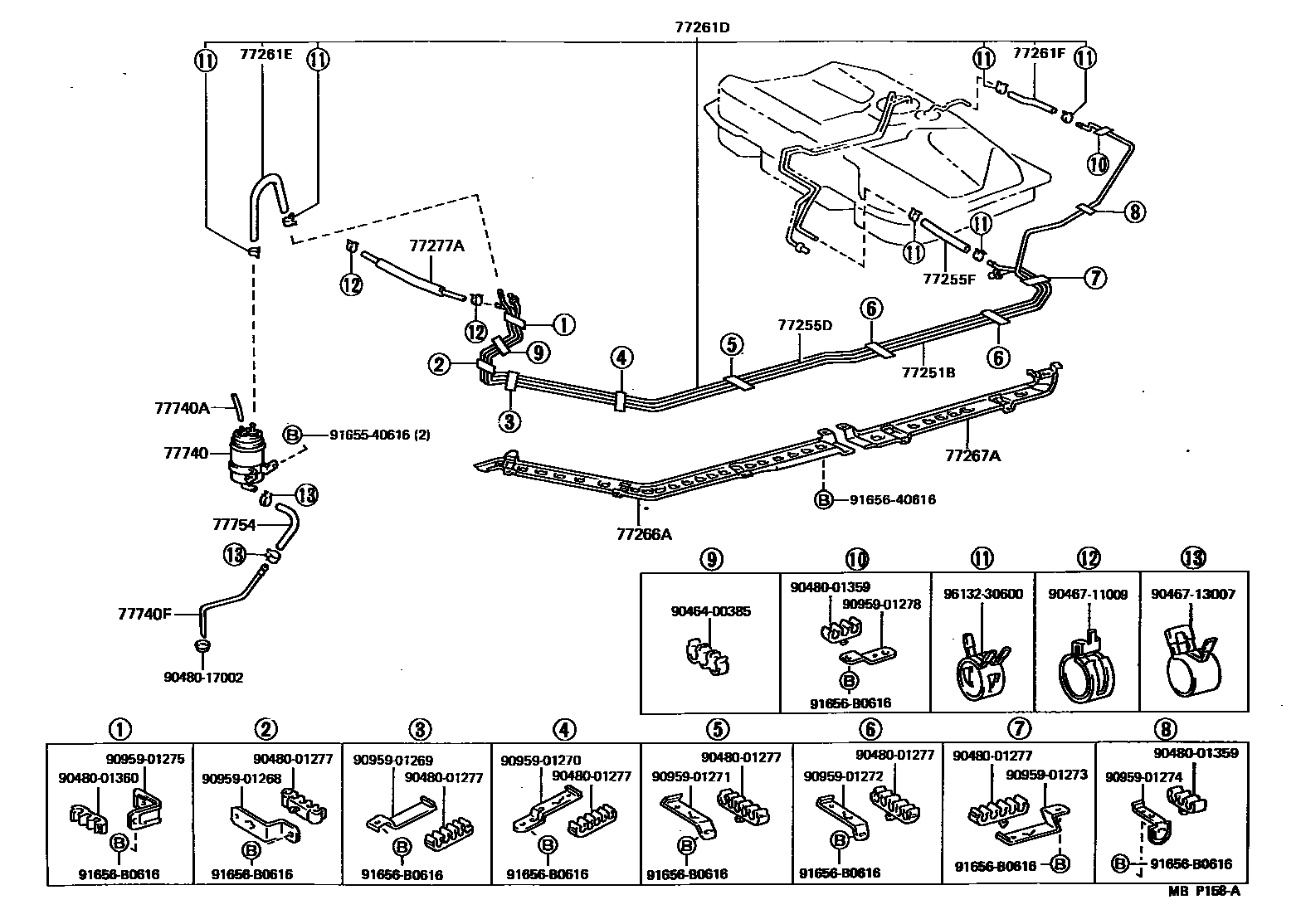 Toyota CAMRY 燃油箱和燃油管 EPC diagram — MBP158A