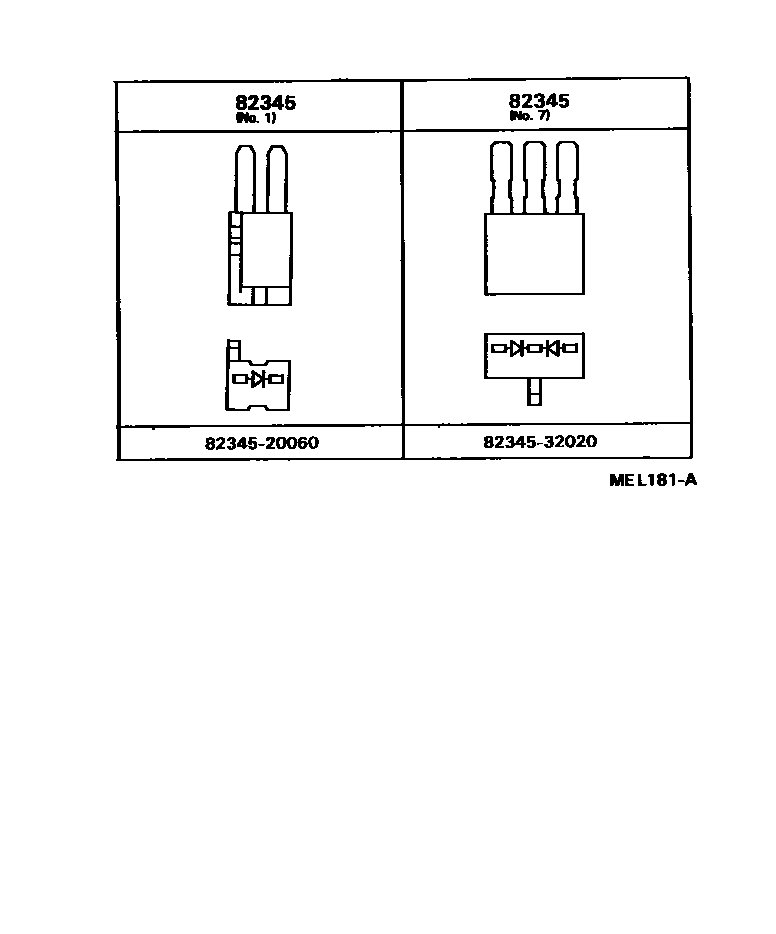Toyota CAMRY 线束和卡夹 EPC diagram — MEL181A