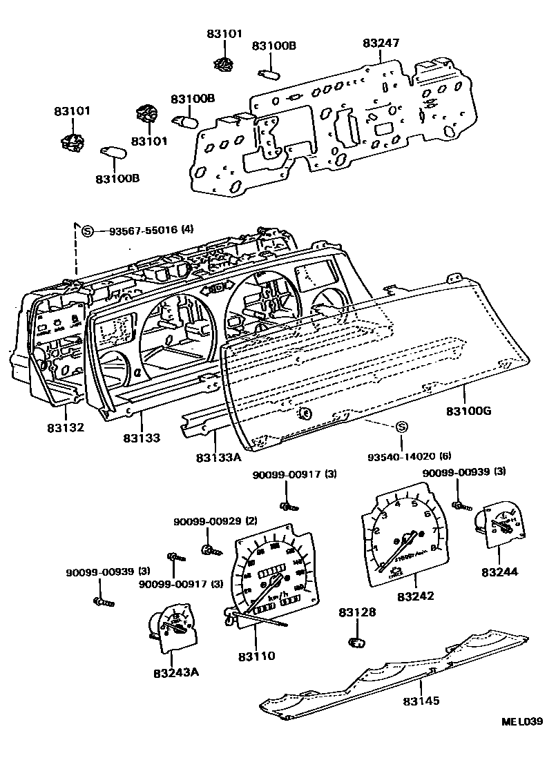 Toyota CAMRY 仪表 EPC diagram — MEL039
