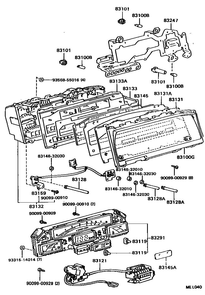 Toyota CAMRY 仪表 EPC diagram — MEL040