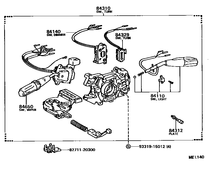 Toyota CAMRY 开关和继电器和ECU EPC diagram — MEL140