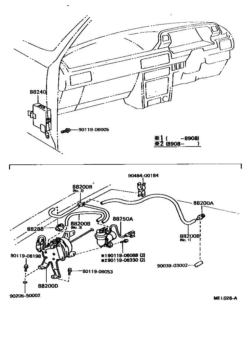 Toyota CAMRY 巡航控制(自动行驶) EPC diagram — MEL026A