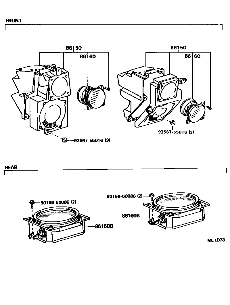 Toyota CAMRY 扬声器 EPC diagram — MEL073