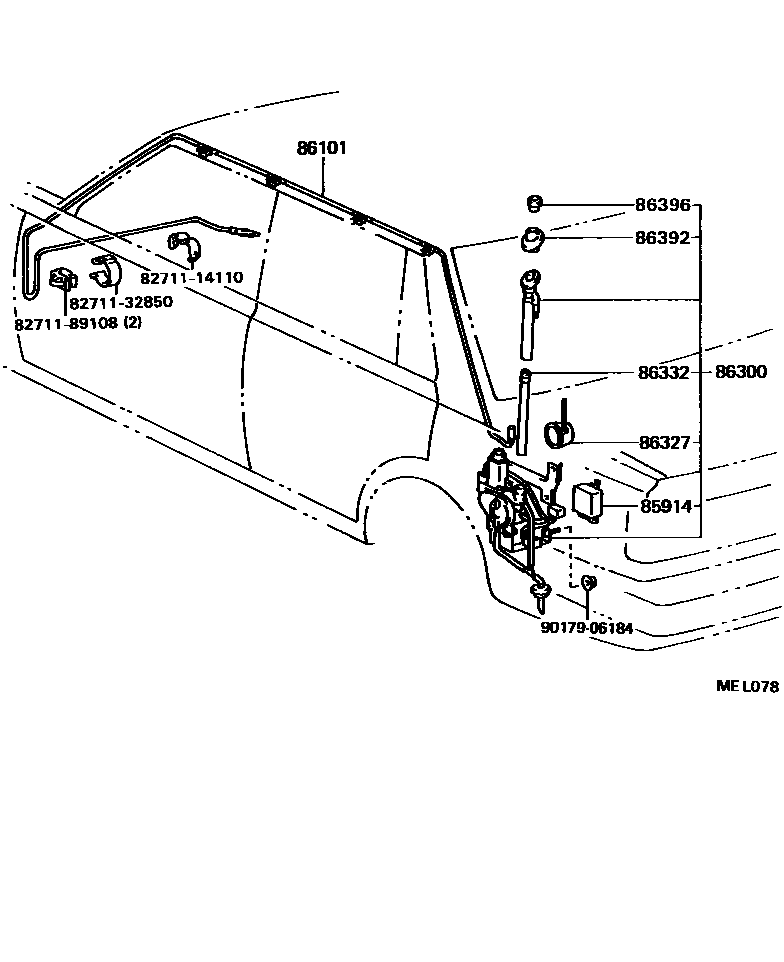 Toyota CAMRY antenna EPC diagram — MEL078