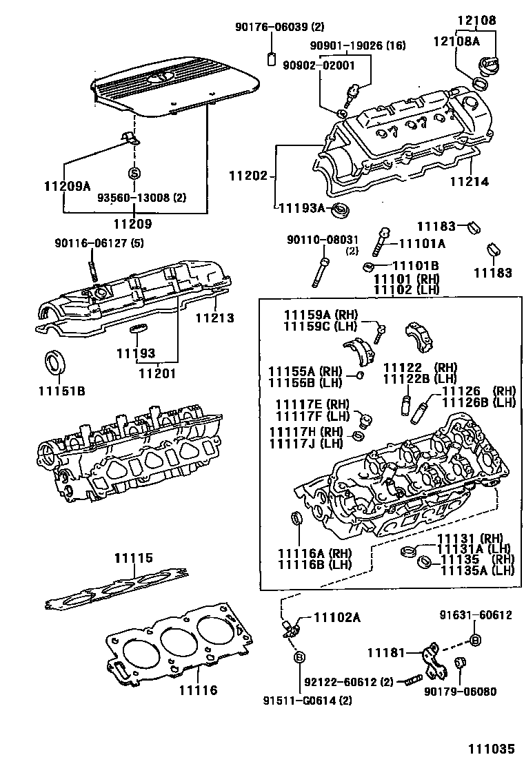 Toyota CAMRY Cylinder Head EPC diagram — 111035