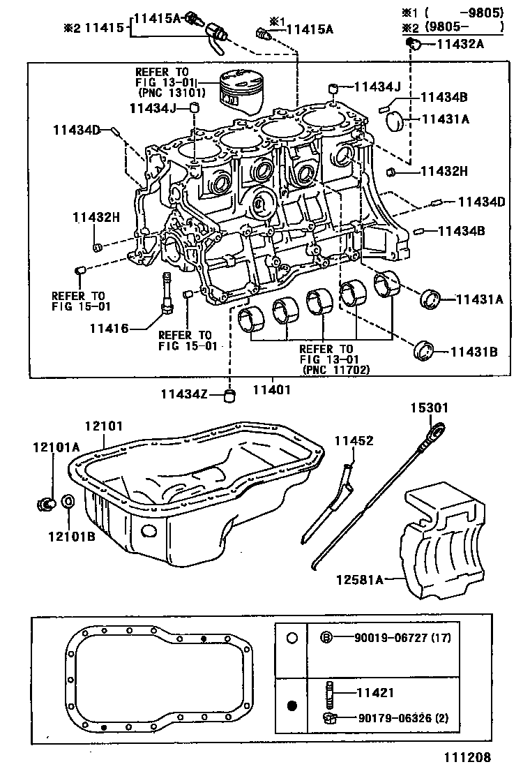 Toyota CAMRY Cylinder Block EPC diagram — 111208