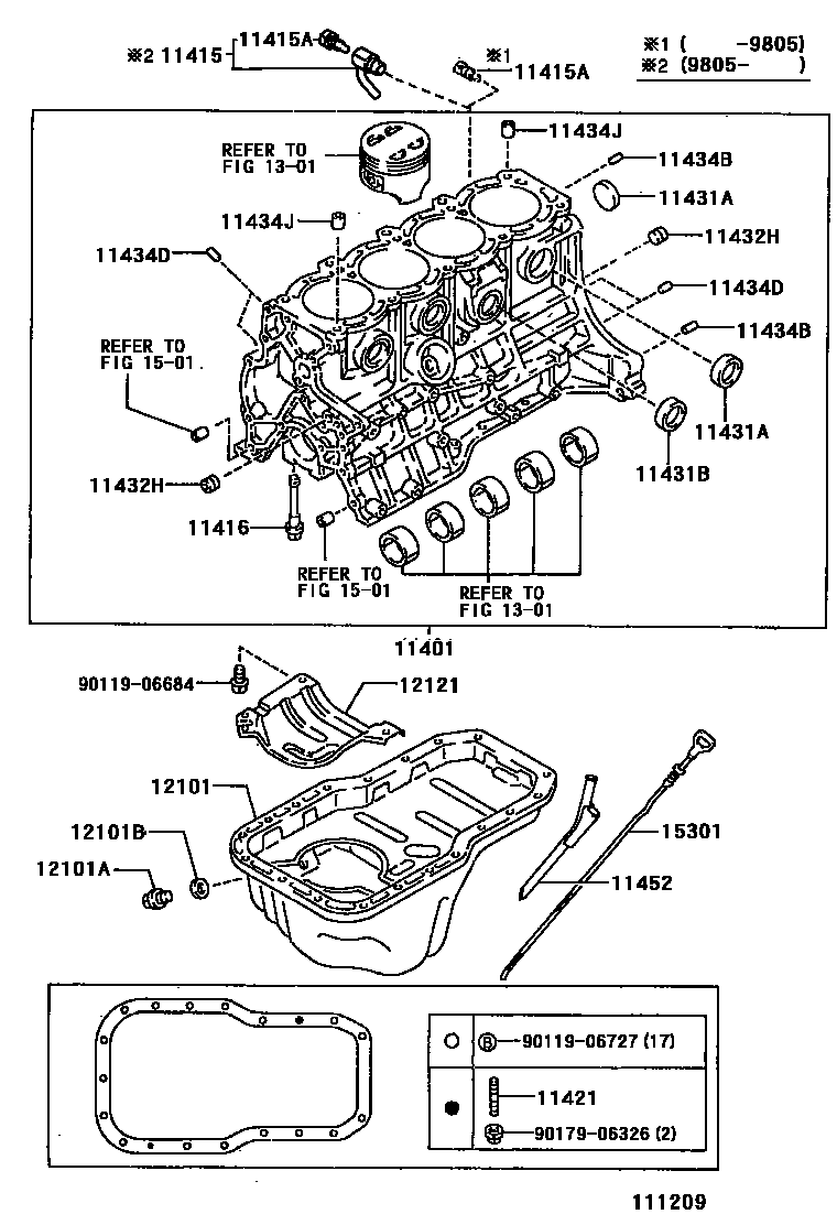 Toyota CAMRY Cylinder Block EPC diagram — 111209