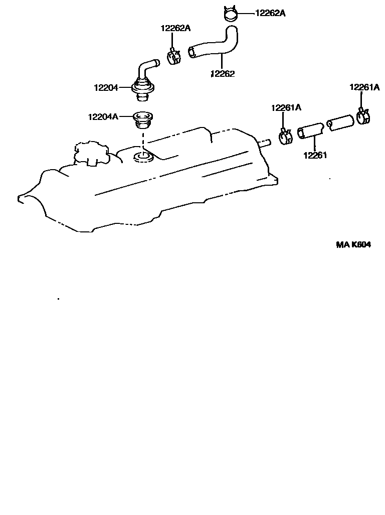 Toyota CAMRY Ventilation Hose EPC diagram — MAK604