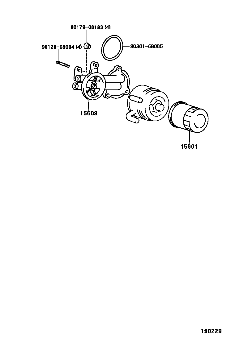 Toyota CAMRY Oil Filter EPC diagram — 150229