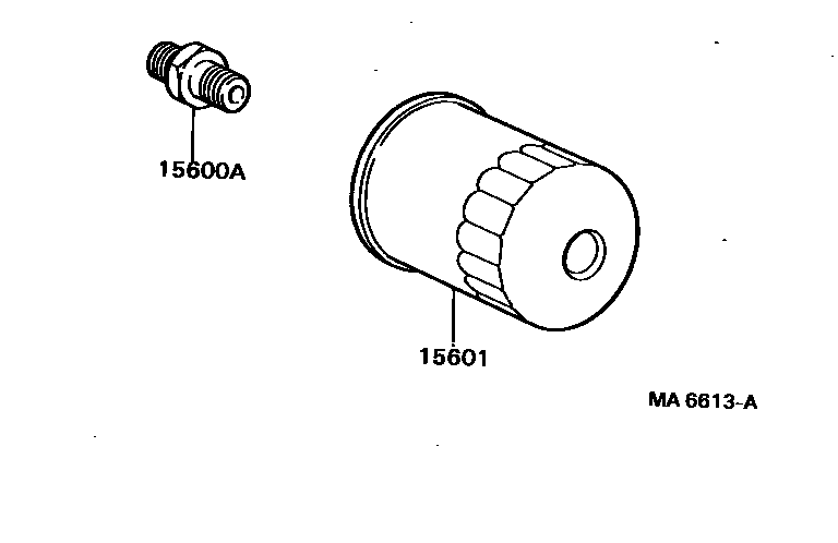Toyota CAMRY Oil Filter EPC diagram — MA6613A