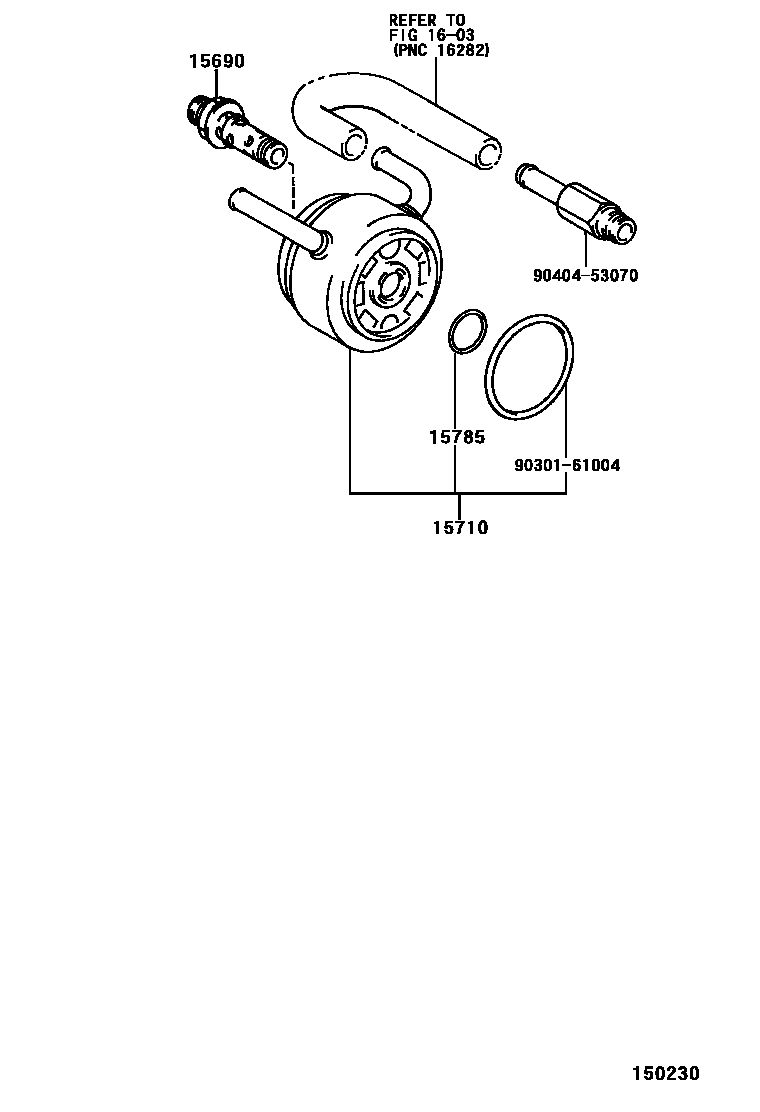Toyota CAMRY Engine Oil Cooler EPC diagram — 150230