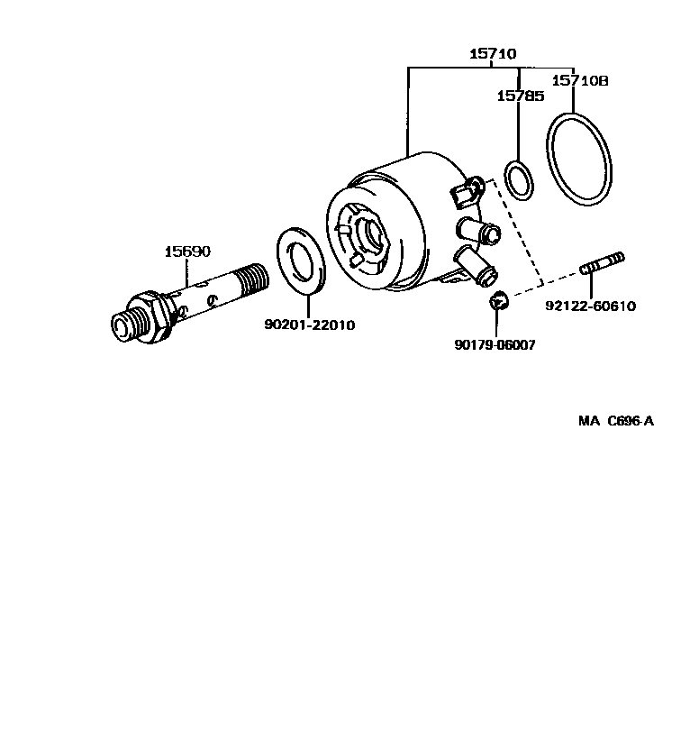 Toyota CAMRY Engine Oil Cooler EPC diagram — MAC696A