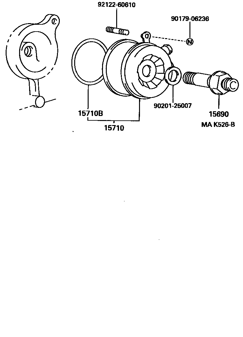 Toyota CAMRY Engine Oil Cooler EPC diagram — MAK526B