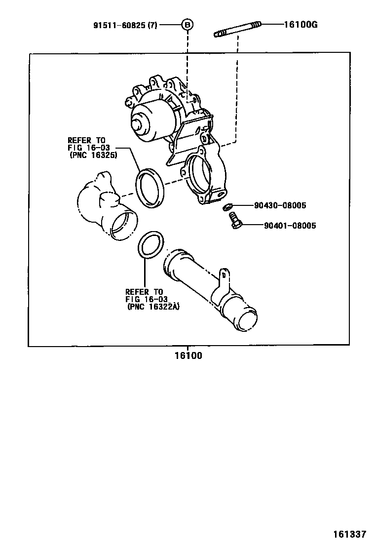 Toyota CAMRY Water Pump EPC diagram — 161337
