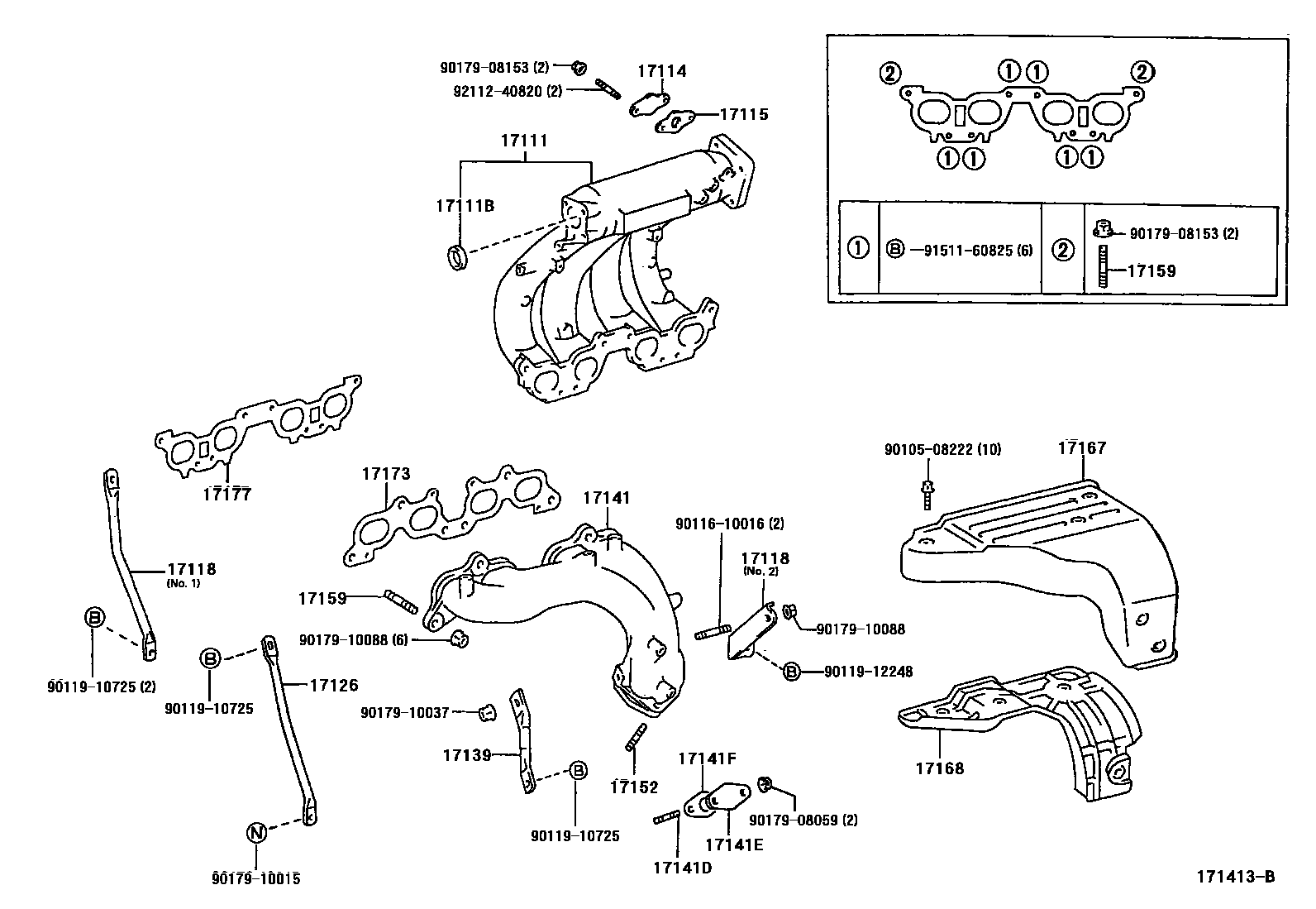 Toyota CAMRY Manifold EPC diagram — 171413B