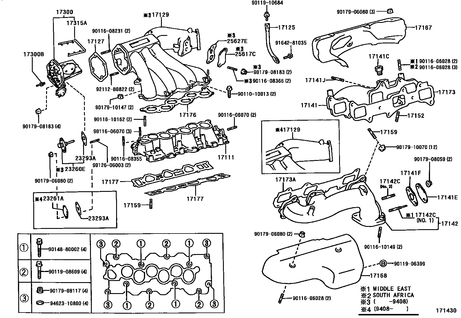 Toyota CAMRY Manifold EPC diagram — 171430