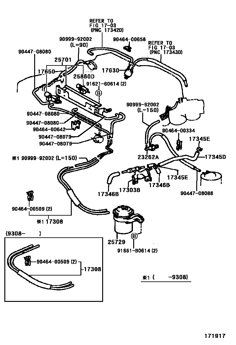 Toyota CAMRY vacuum tube EPC diagram — 171917