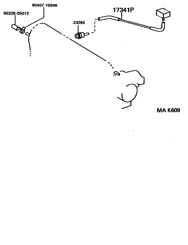 Toyota CAMRY vacuum tube EPC diagram — MAK609
