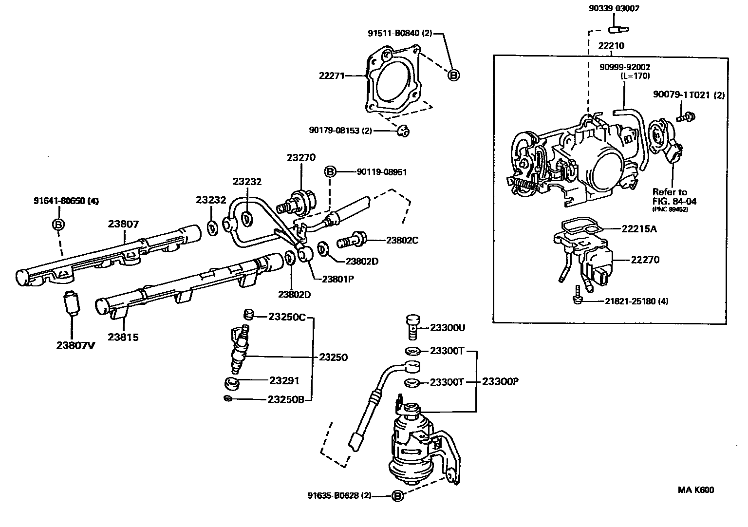Toyota CAMRY 燃油喷射系统 EPC diagram — MAK600