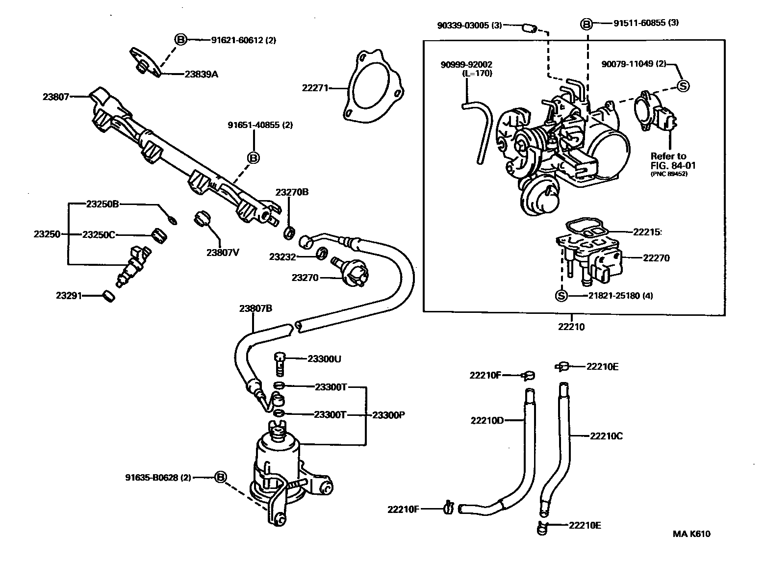 Toyota CAMRY 燃油喷射系统 EPC diagram — MAK610