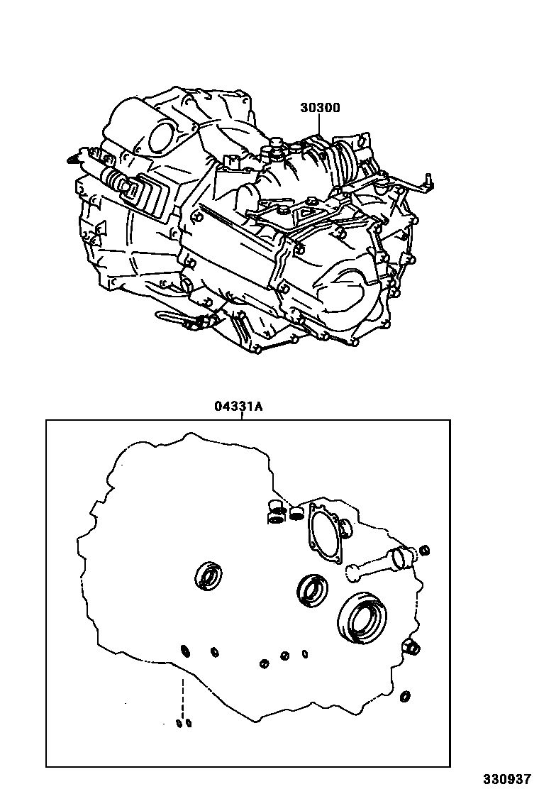 Toyota CAMRY 传动桥或变速器总成和衬垫组件(MTM) EPC diagram — 330937
