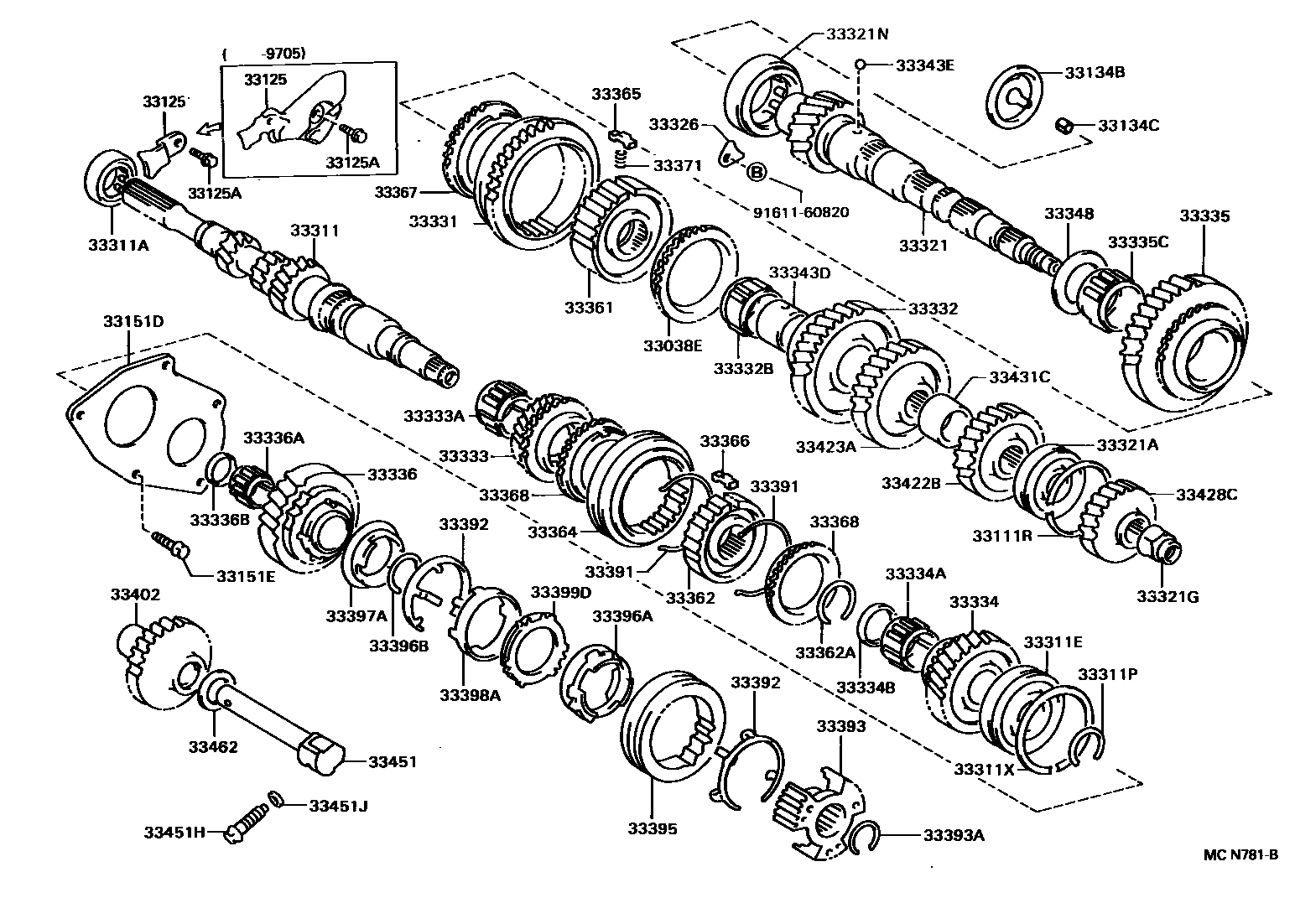 Toyota CAMRY 变速器齿轮(MTM) EPC diagram — MCN781B