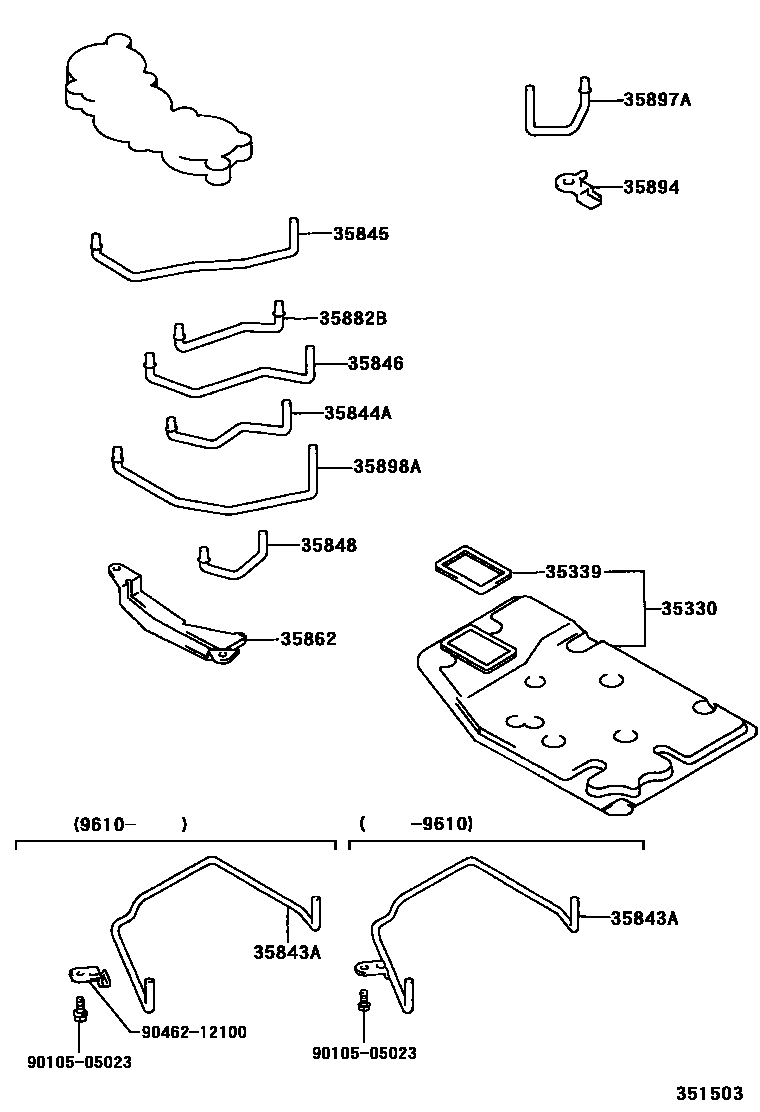Toyota CAMRY 阀体和滤油网(ATM) EPC diagram — 351503