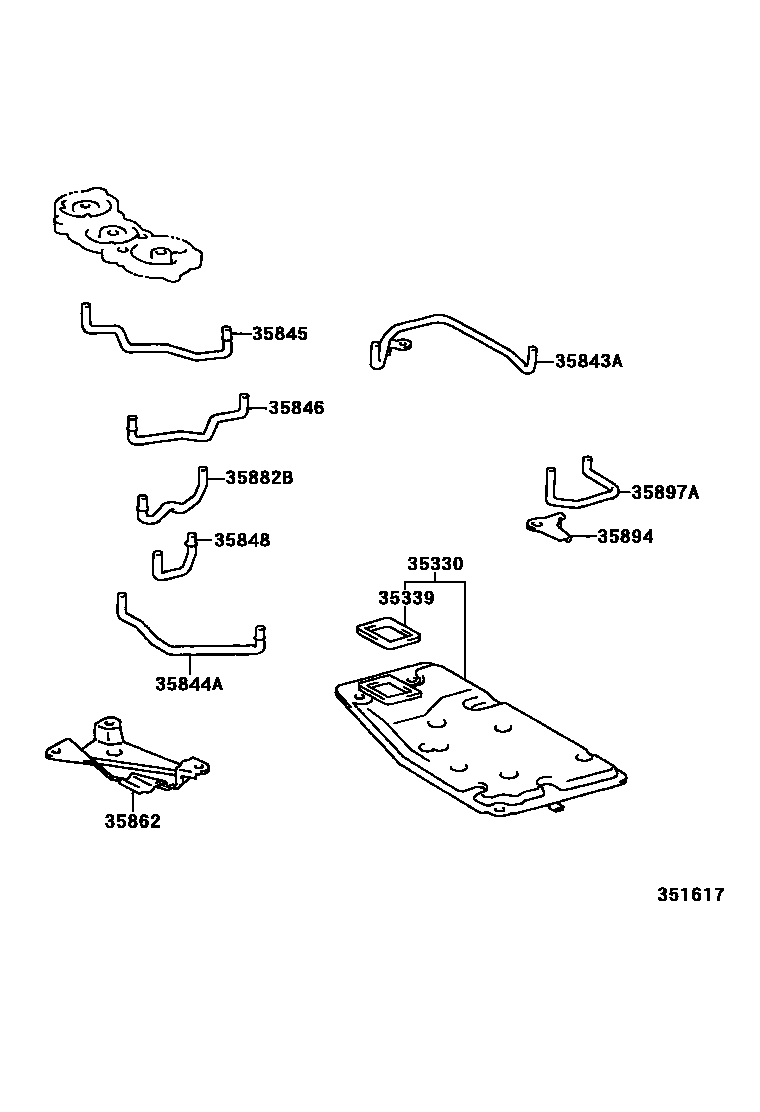 Toyota CAMRY 阀体和滤油网(ATM) EPC diagram — 351617
