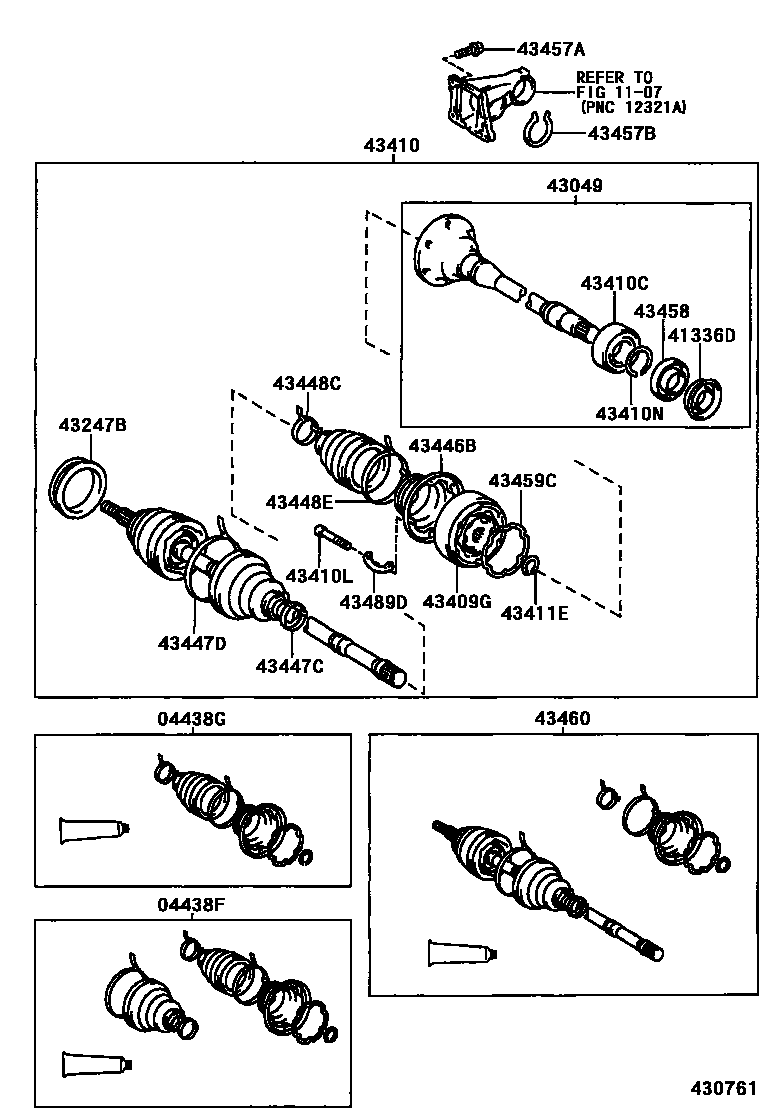 Toyota CAMRY Front Drive Shaft EPC diagram — 430761