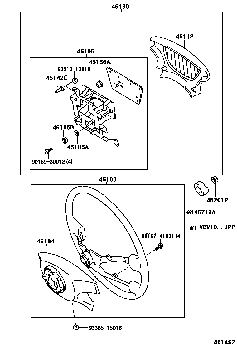 Toyota CAMRY Steering Wheel EPC diagram — 451452