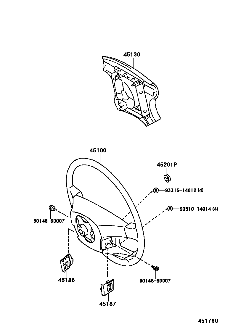 Toyota CAMRY Steering Wheel EPC diagram — 451760