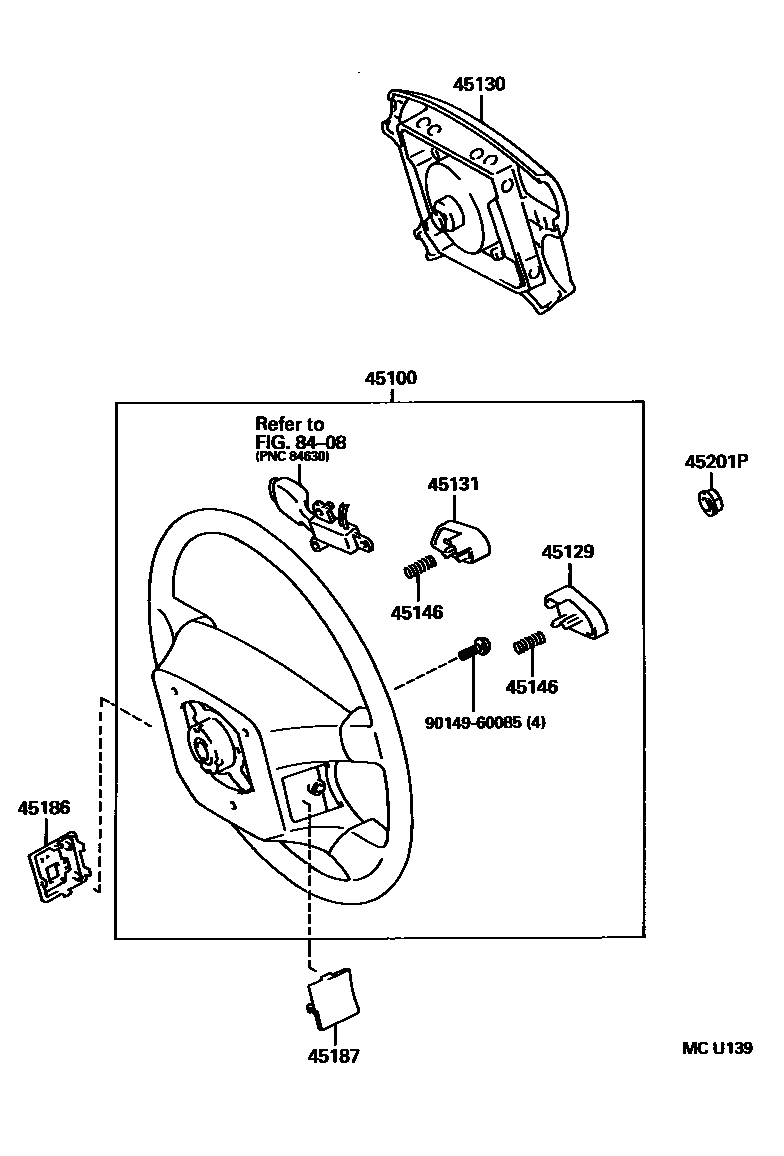 Toyota CAMRY Steering Wheel EPC diagram — MCU139