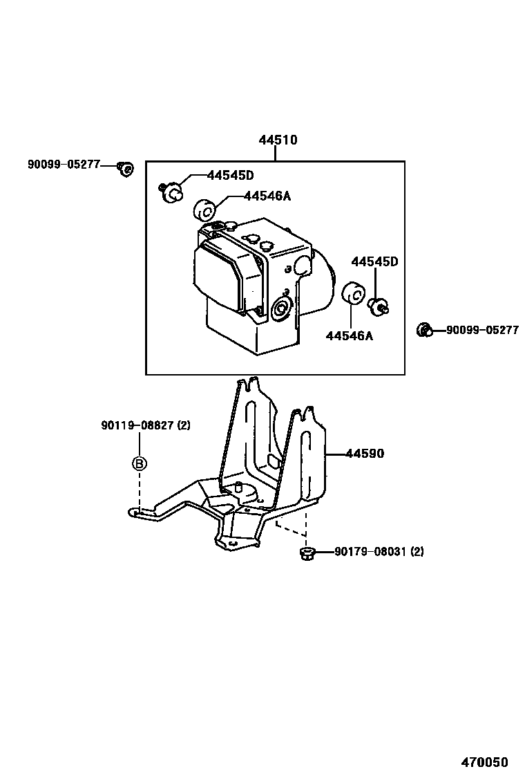 Toyota CAMRY 制动配管和卡箍 EPC diagram — 470050