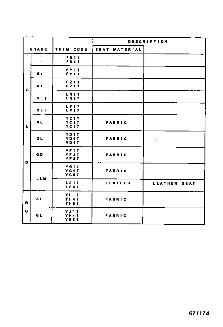 Toyota CAMRY 前门板和前门玻璃 EPC diagram — 671174