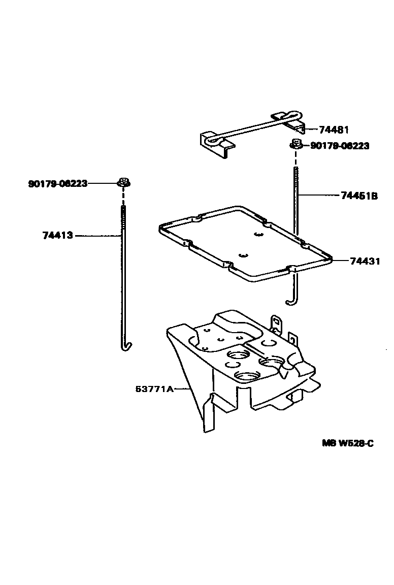 Toyota CAMRY battery holder EPC diagram — MBW528C