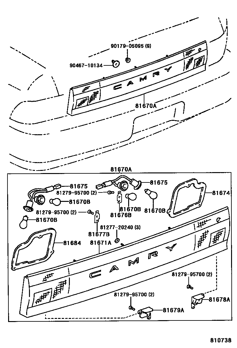 Toyota CAMRY 倒车灯 EPC diagram — 810738