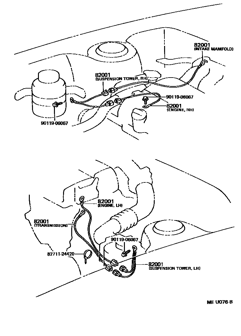 Toyota CAMRY 线束和卡夹 EPC diagram — MEU076B