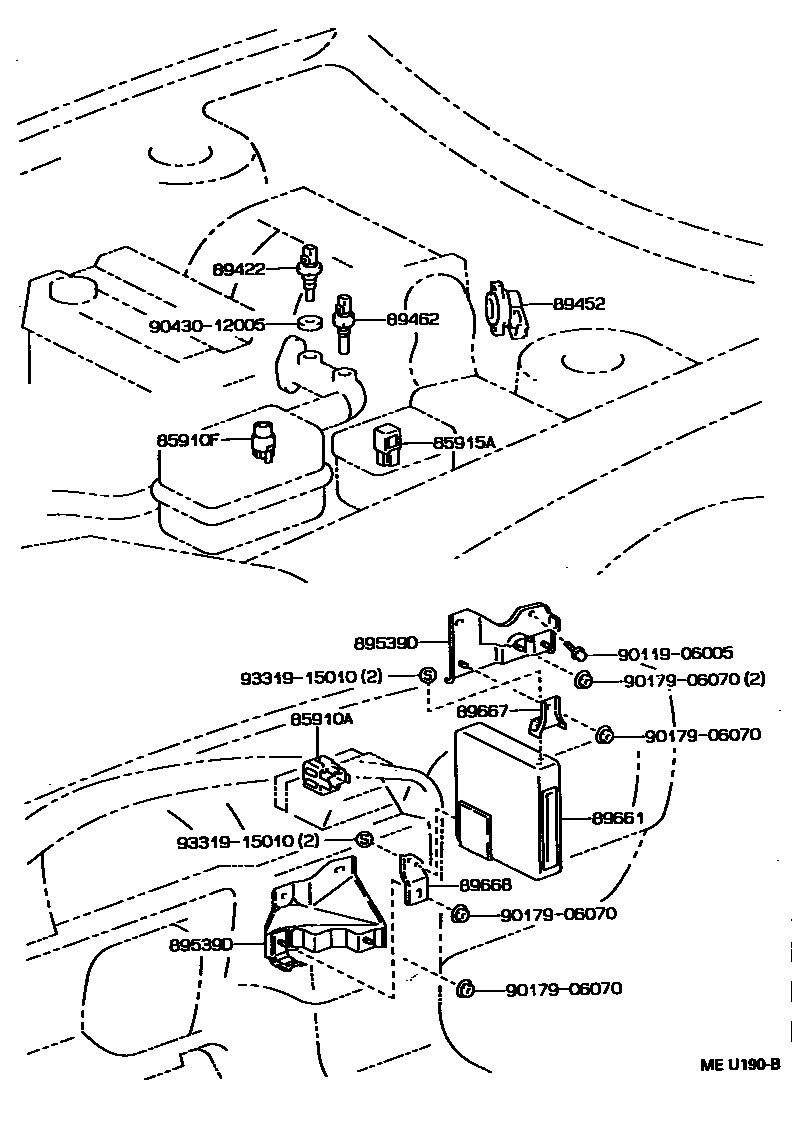 Toyota CAMRY 电子燃油喷射系统 EPC diagram — MEU190B