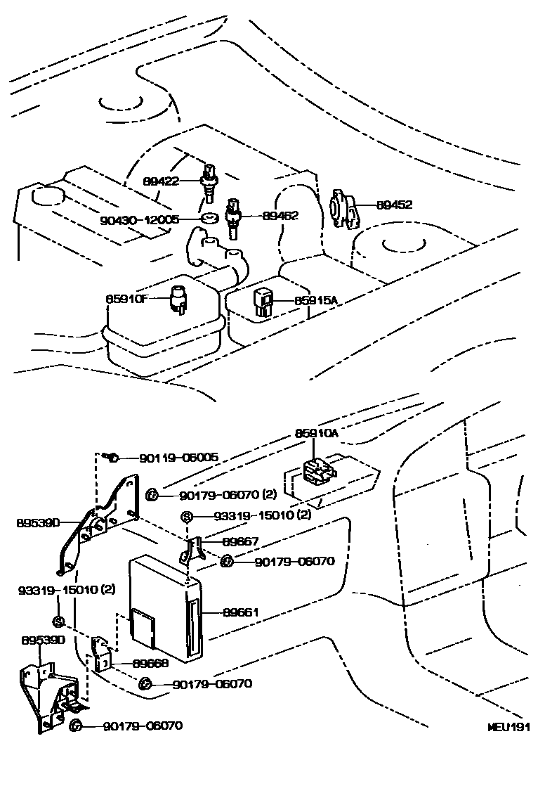 Toyota CAMRY 电子燃油喷射系统 EPC diagram — MEU191