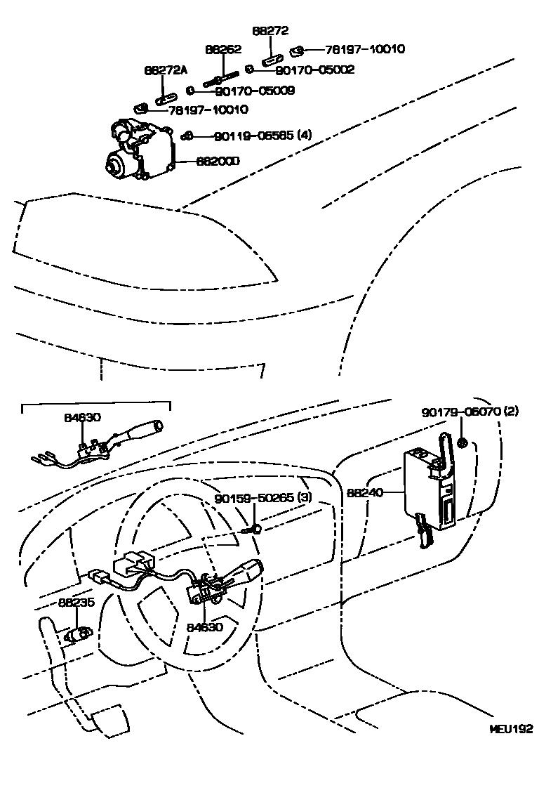 Toyota CAMRY 巡航控制(自动行驶) EPC diagram — MEU192