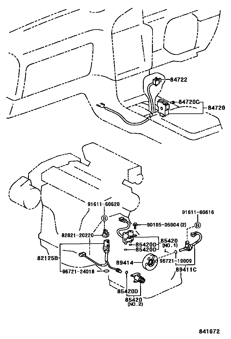 Toyota CAMRY 超速档和电子控制变速器 EPC diagram — 841672
