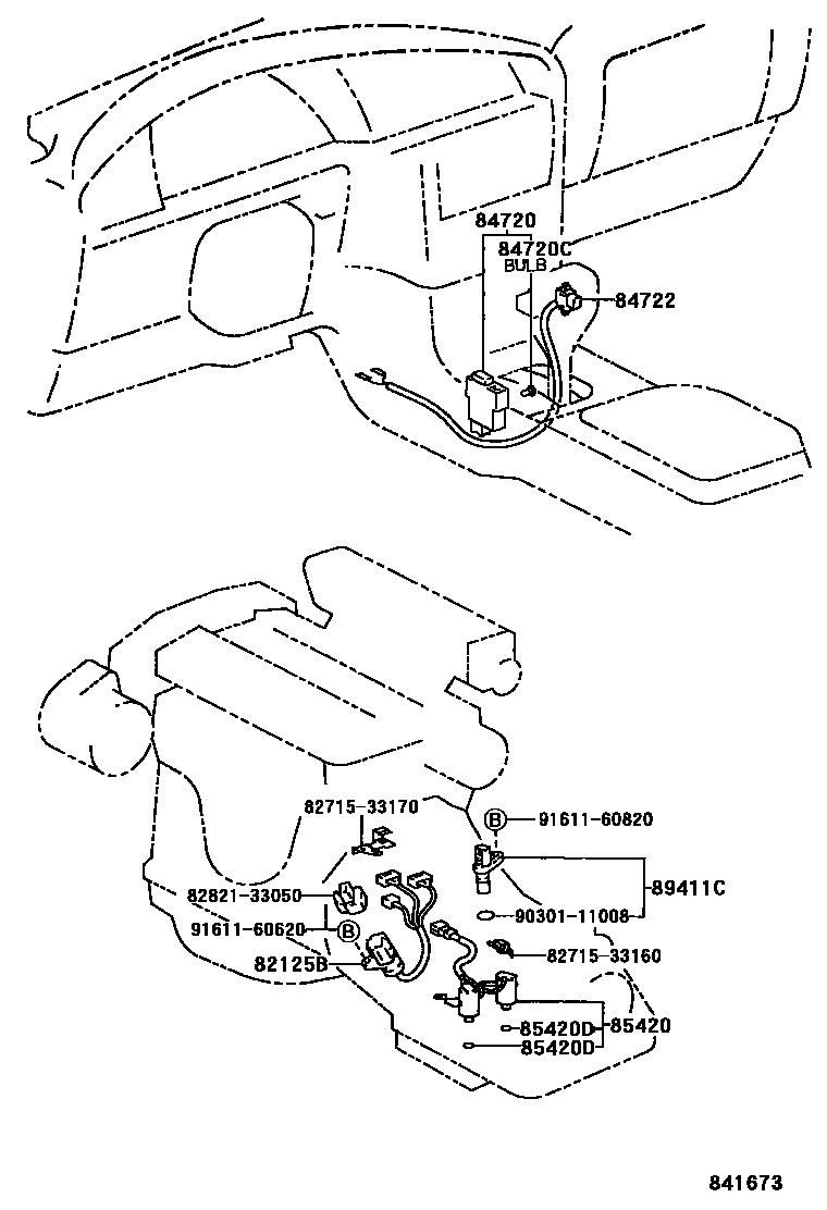 Toyota CAMRY 超速档和电子控制变速器 EPC diagram — 841673